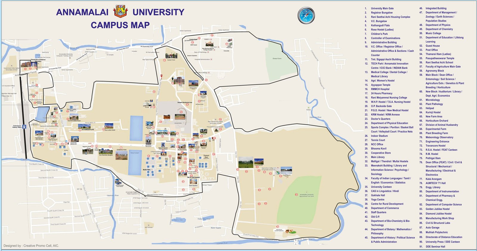 Annamalai University Campus Map